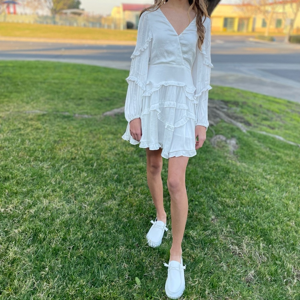 Ruffle dress from David’s Bridal